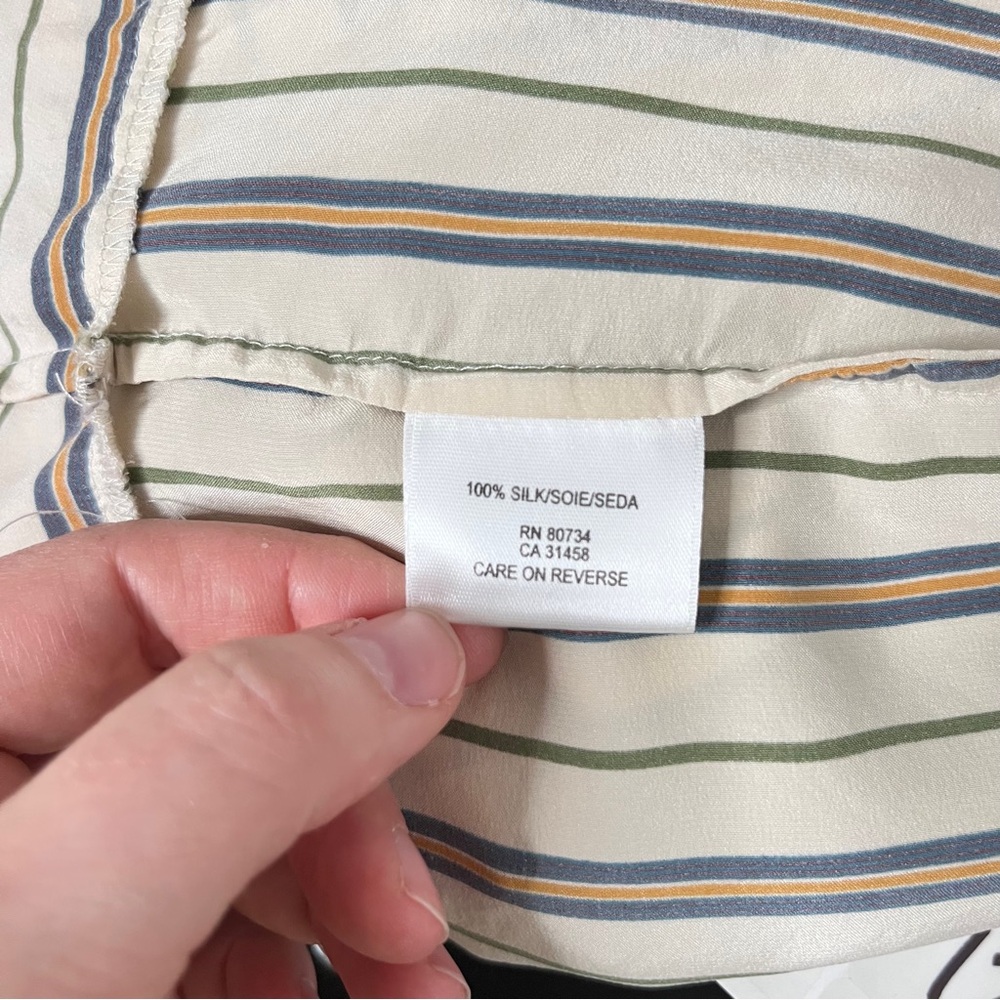 BCBGMaxAzria Cream and Brown Striped Silk Camisole - Picture 10 of 12